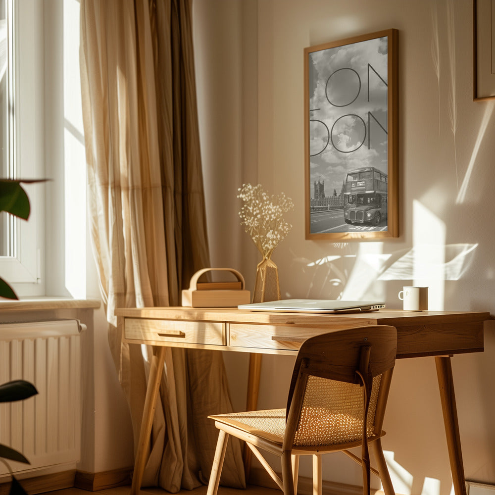 Busses in London | Text & Skyline Poster